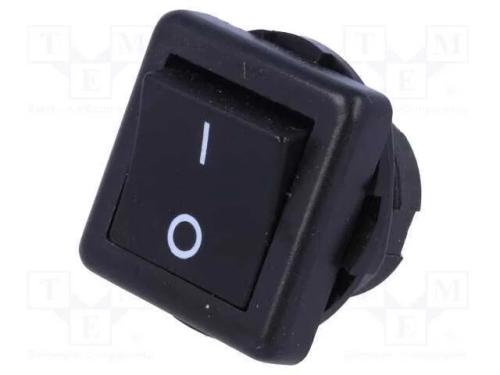 ROCKER, SPST, Pos: 2, ON-OFF, 6A/250VAC, preto, n.