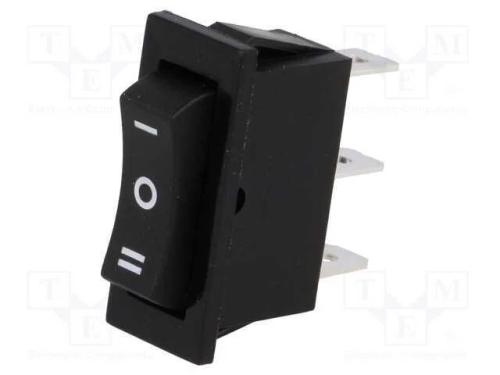 ROCKER, SP3T, Pos: 3, (ON)-OFF-(ON), 10A/250VAC, .