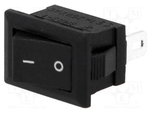 ROCKER, SPST, Pos: 2, ON-OFF, 1A/250VAC, preto, n.
