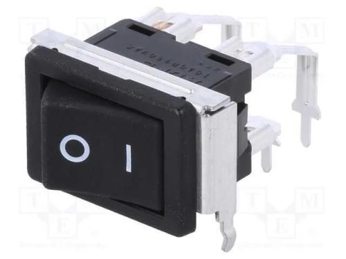 ROCKER, DPST, Pos: 2, OFF-ON, 10A/250VAC, preto, .