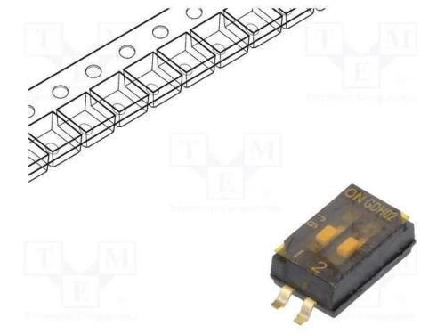 Interruptor: DIP-SWITCH, Quantidade de secções: 2.