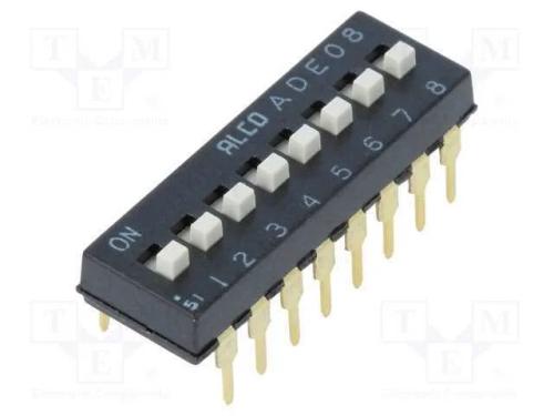 Interruptor: DIP-SWITCH, Quantidade de secções: 8.