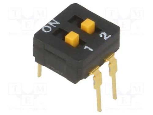 Interruptor: DIP-SWITCH, Quantidade de secções: 2.