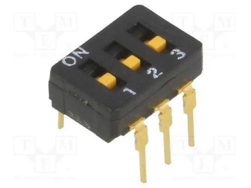 Interruptor: DIP-SWITCH, Quantidade de secções: 3.