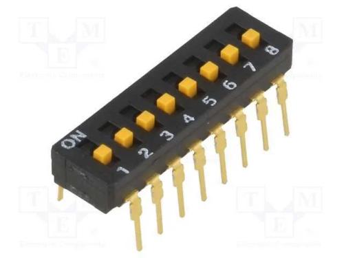 Interruptor: DIP-SWITCH, Quantidade de secções: 8.