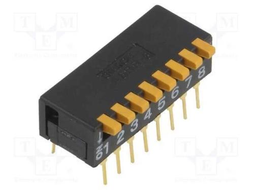 Interruptor: DIP-SWITCH, Quantidade de secções: 8.