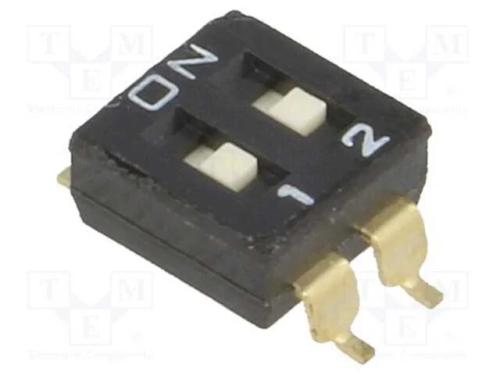 Interruptor: DIP-SWITCH, Quantidade de secções: 2.