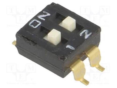 Interruptor: DIP-SWITCH, Quantidade de secções: 2.