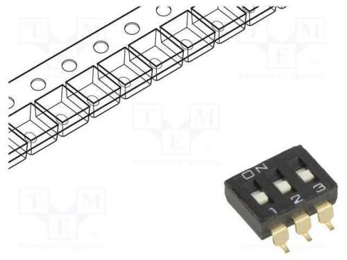 Interruptor: DIP-SWITCH, Quantidade de secções: 3.