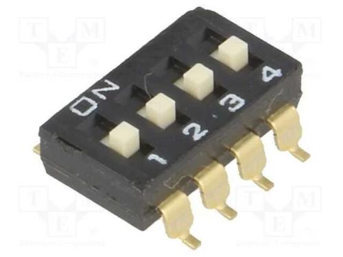 Interruptor: DIP-SWITCH, Quantidade de secções: 4.
