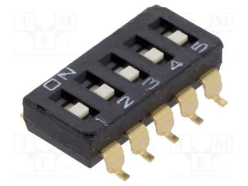 Interruptor: DIP-SWITCH, Quantidade de secções: 5.
