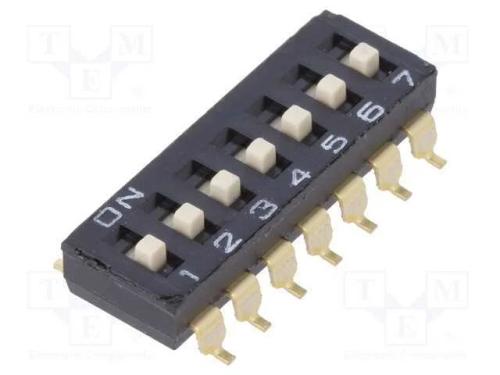 Interruptor: DIP-SWITCH, Quantidade de secções: 7.