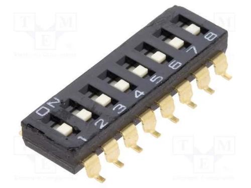 Interruptor: DIP-SWITCH, Quantidade de secções: 8.