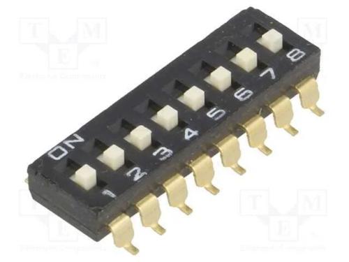 Interruptor: DIP-SWITCH, Quantidade de secções: 8.