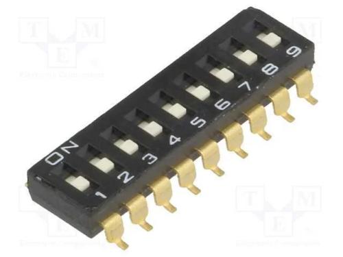 Interruptor: DIP-SWITCH, Quantidade de secções: 9.