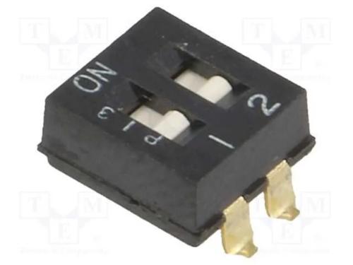 Interruptor: DIP-SWITCH, Quantidade de secções: 2.