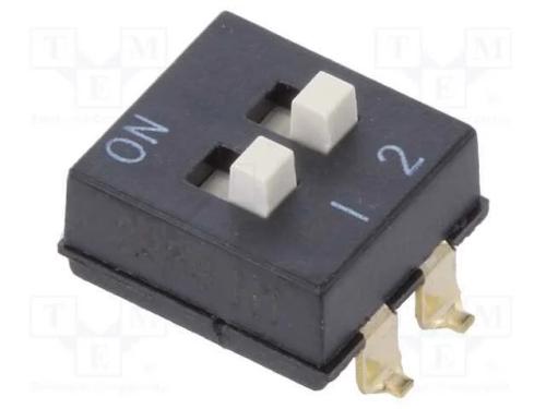 Interruptor: DIP-SWITCH, Quantidade de secções: 2.