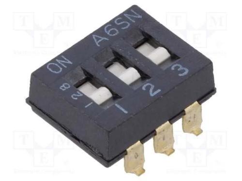 Interruptor: DIP-SWITCH, Quantidade de secções: 3.