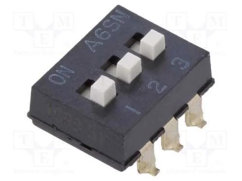 Interruptor: DIP-SWITCH, Quantidade de secções: 3.