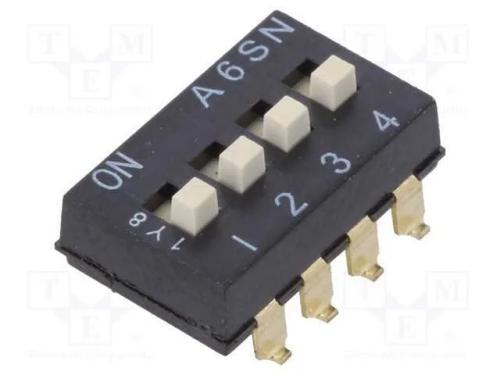 Interruptor: DIP-SWITCH, Quantidade de secções: 4.