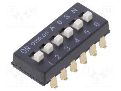Interruptor: DIP-SWITCH, Quantidade de secções: 6.