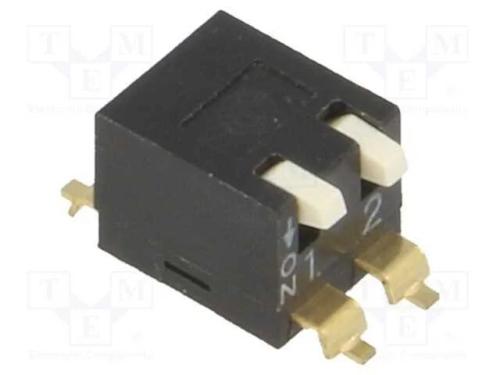 Interruptor: DIP-SWITCH, Quantidade de secções: 2.