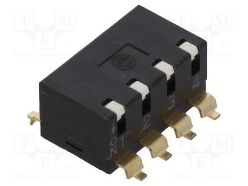 Interruptor: DIP-SWITCH, Quantidade de secções: 4.