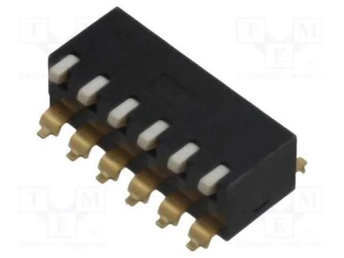 Interruptor: DIP-SWITCH, Quantidade de secções: 6.