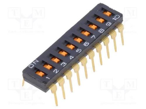 Interruptor: DIP-SWITCH, Quantidade de secções: 1.