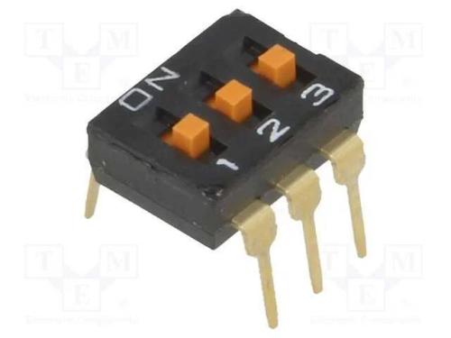 Interruptor: DIP-SWITCH, Quantidade de secções: 3.