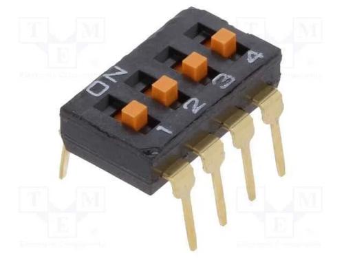 Interruptor: DIP-SWITCH, Quantidade de secções: 4.