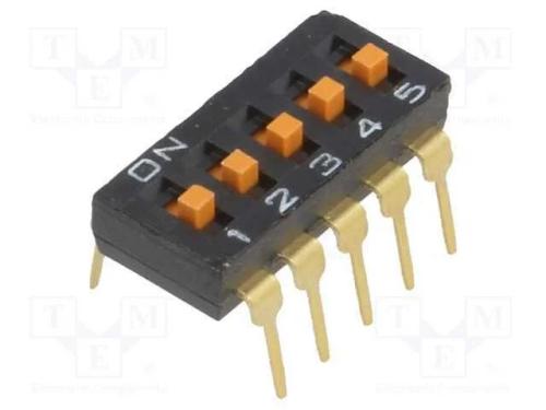 Interruptor: DIP-SWITCH, Quantidade de secções: 5.