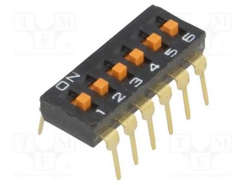 Interruptor: DIP-SWITCH, Quantidade de secções: 6.