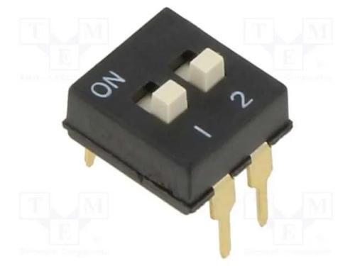 Interruptor: DIP-SWITCH, Quantidade de secções: 2.