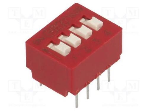 Interruptor: Dip-Switch, Quantidade de Secções: 4, Off-On, Pos: 2