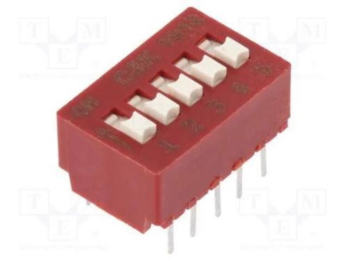 Interruptor: Dip-Switch, Quantidade de Secções: 5, 0,1a/50vdc
