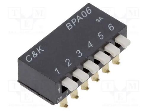 Interruptor: Dip-Switch, Quantidade de Secções: 6, 0,1a/5vdc