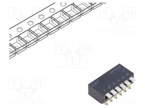 Interruptor: Dip-Switch, Quantidade de Secções: 6, Off-On, Pos: 2