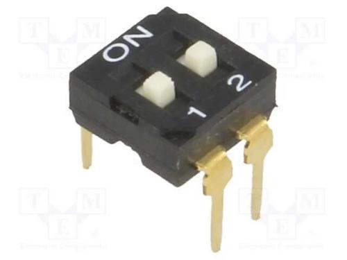 Interruptor: Dip-Switch, Quantidade de Secções: 2, On-Off, Pos: 2