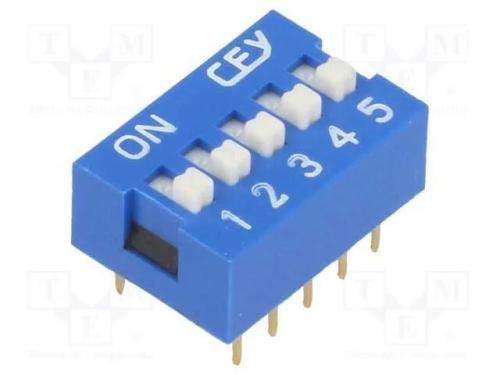 Interruptor: DIP-SWITCH, Quantidade de secções: 5.