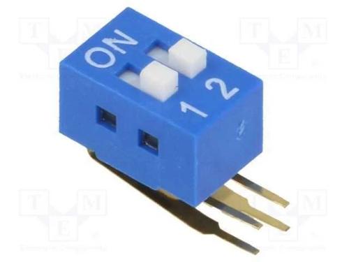 Interruptor: DIP-SWITCH, Quantidade de secções: 2.