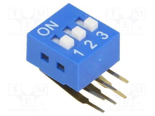 Interruptor: DIP-SWITCH, Quantidade de secções: 3.