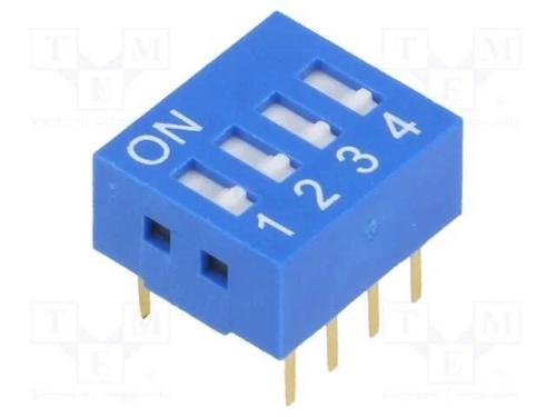 Interruptor: DIP-SWITCH, Quantidade de secções: 4.
