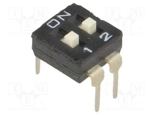 Interruptor: DIP-SWITCH, Quantidade de secções: 2.