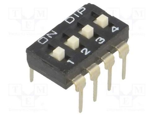 Interruptor: DIP-SWITCH, Quantidade de secções: 4.