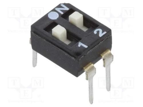 Interruptor: DIP-SWITCH, Quantidade de secções: 2.