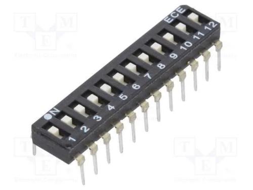 Interruptor: DIP-SWITCH, Quantidade de secções: 1.
