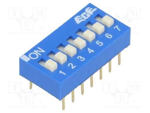 Interruptor: DIP-SWITCH, Quantidade de secções: 7.