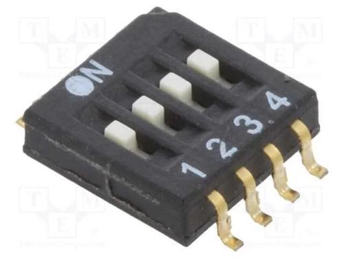 Interruptor: DIP-SWITCH, Quantidade de secções: 4.