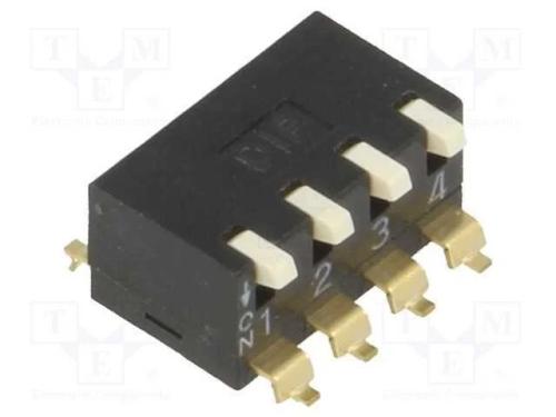Interruptor: DIP-SWITCH, Quantidade de secções: 4.